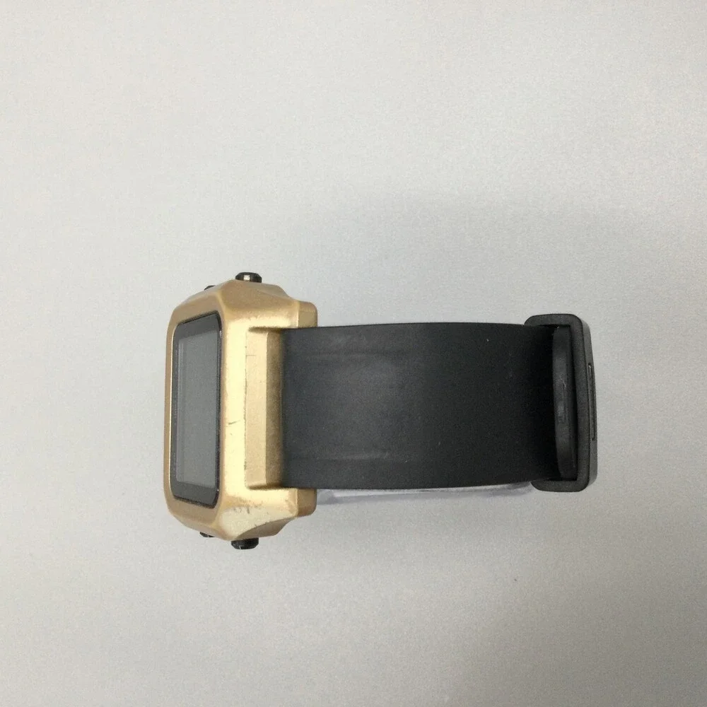 Nixon The Staple Mens Watch 39mm Gold Black Digital Alarm Backlight Silicone
